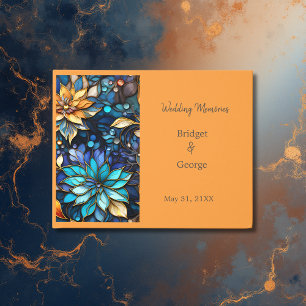 Blaues und goldfarbenes Glas Gästebuch