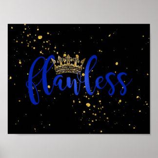 Blaues und goldfarbenes Poster