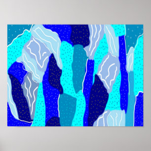 Blaues und Graues Eis Poster