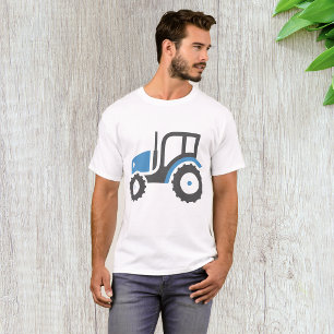 Blaues und graues Farm-Traktor-Icon T-Shirt