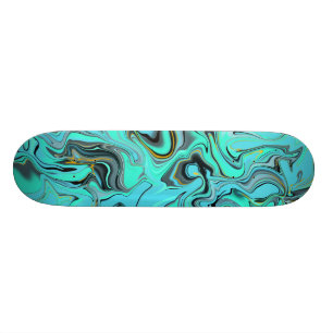Blaues und grünes abstraktes skateboard