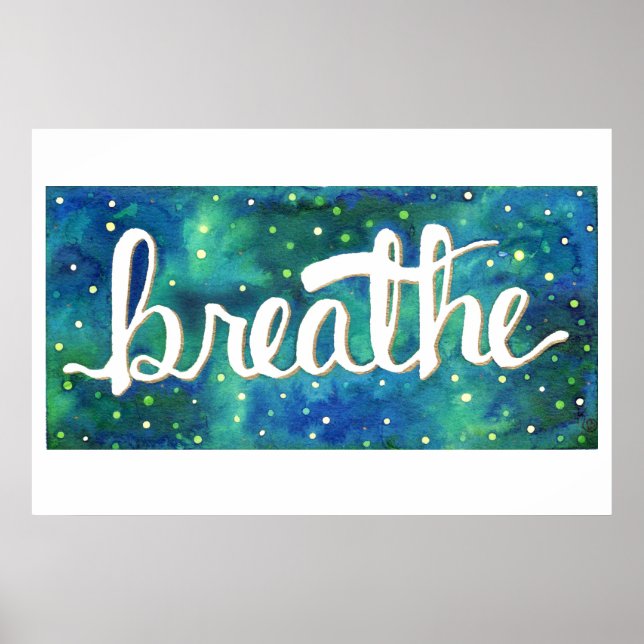 Blaues und grünes Breathe-Galaxy-Poster Poster (Vorne)