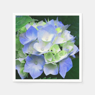 Blaues und grünes Hydrangea Papier Napkins Serviette