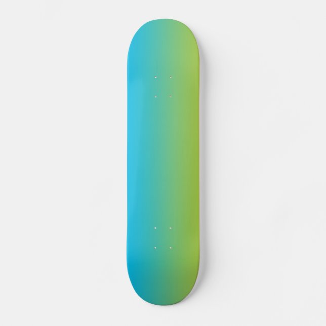 Blaues und grünes Ombre Skateboard (Vorderseite)