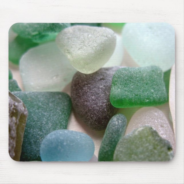 Blaues und grünes Seeglas Mousepad (Vorne)
