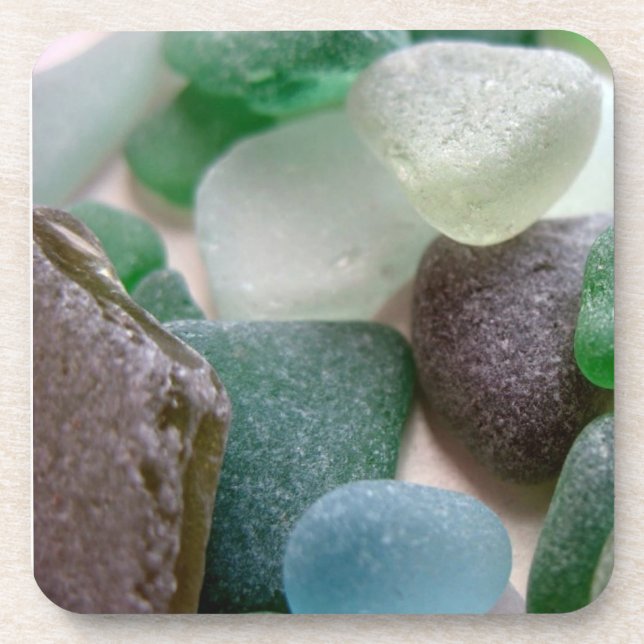 Blaues und grünes Seeglaskorken-Untersetzer Getränkeuntersetzer (Vorderseite)