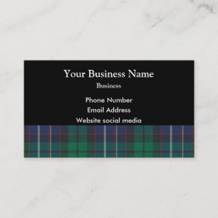 Blaues und grünes Tartan-Karo auf Schwarz Visitenkarte