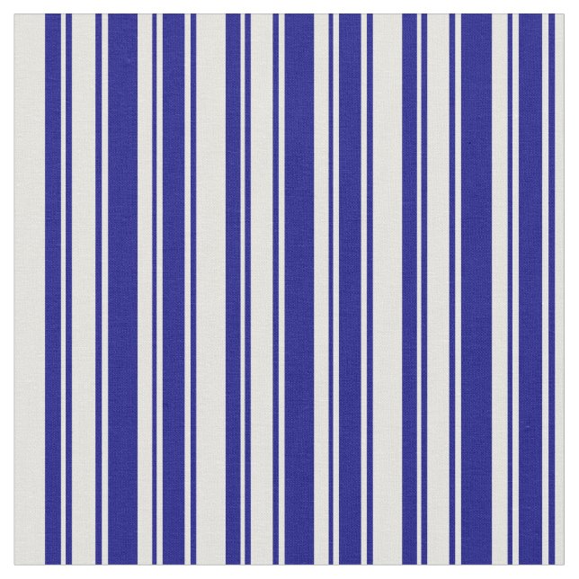 Blaues und hellgelbes Streifen-/Blattmuster Stoff (Nahaufnahme)