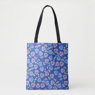 Blaues und lila Blumenmuster