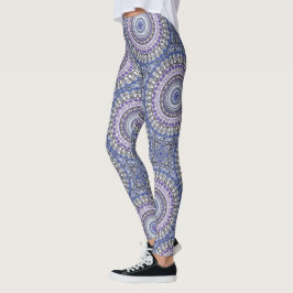 Blaues und Lila geometrisches Muster Leggings