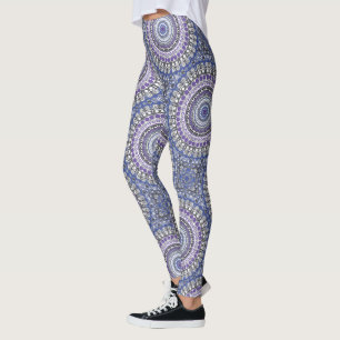 Blaues und Lila geometrisches Muster Leggings