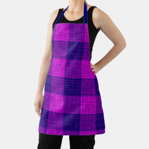 Blaues und lila kariertes Kreuzschachbrett-Design  Schürze