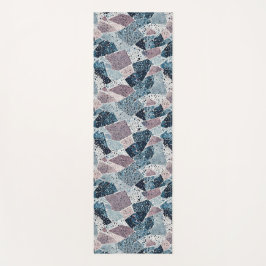 Blaues und Mauve abstraktes Terrazzo-Design Yogamatte