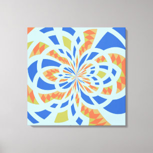 Blaues und orange Mosaik-abstrakte Kunst Leinwanddruck