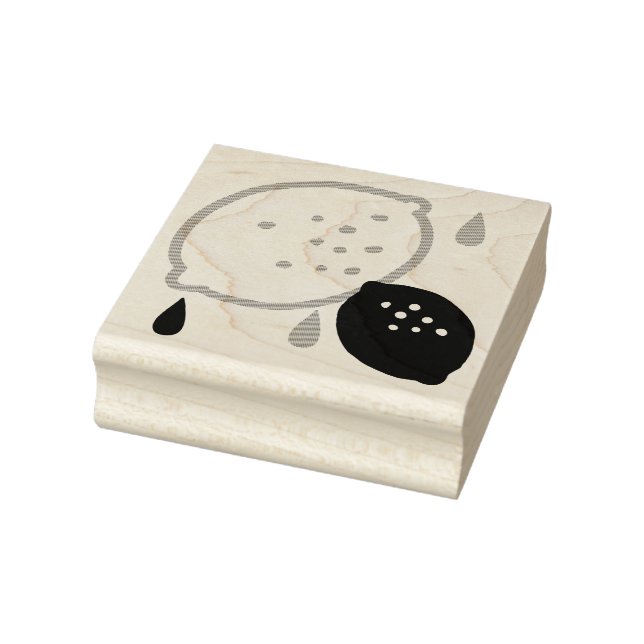 Blaues und orangefarbenes Lemon-Muster, spielerisc Gummistempel (Stempel)