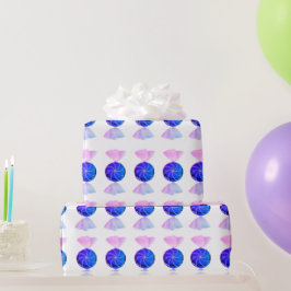 Blaues und rosa Bonbon-Verpackungspapier Geschenkpapier