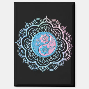 Blaues und rosa Mandala Magnet