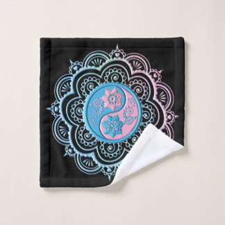 Blaues und rosa Mandala Waschlappen