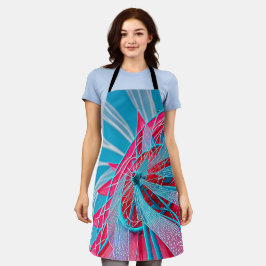 Blaues und rosa Rad Schürze
