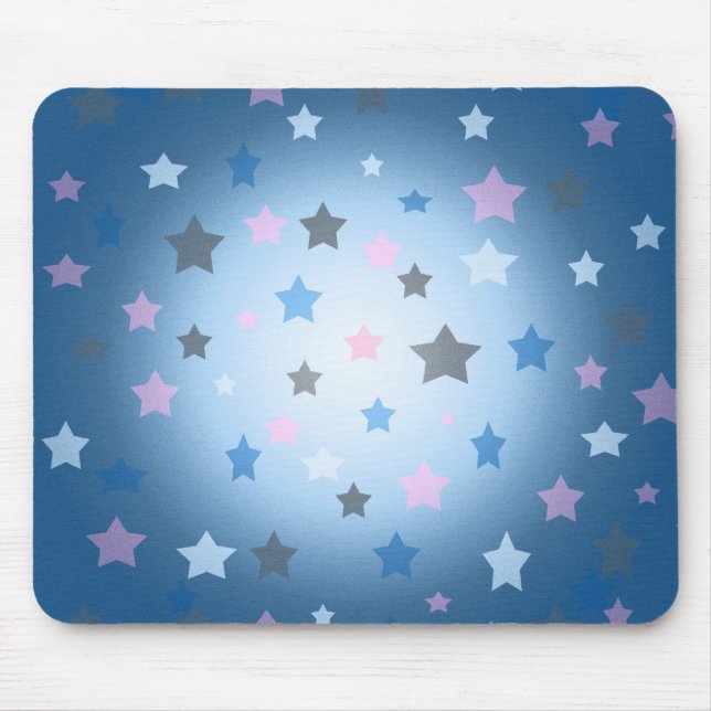Blaues und rosa Sternchen-Vereinbarung mousepad (Vorne)