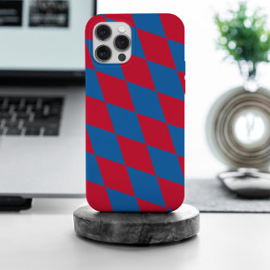 Blaues und rotes Bayernisches Muster für die Diama iPhone 15 Pro Max Hülle