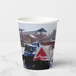 Blaues und rotes Boot Pappbecher