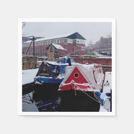 Blaues und rotes Boot Serviette