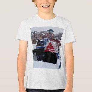 Blaues und rotes Boot Tri-Blend Shirt