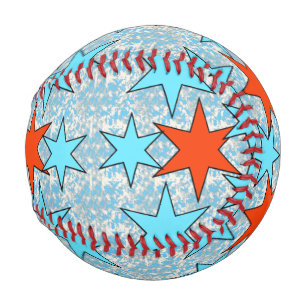 Blaues und rotes Sternmuster Baseball