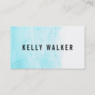 Blaues und schwarzes Aquarell des minimalen Aqua Visitenkarte