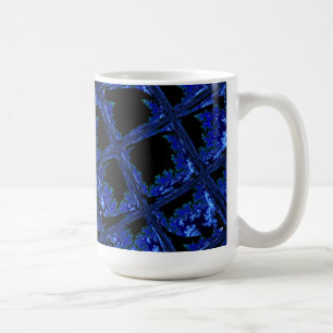 Blaues und schwarzes Blockdesign Tasse