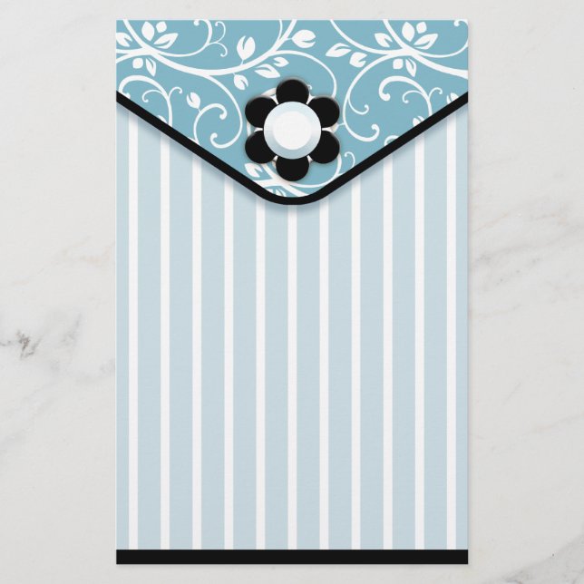 Blaues und schwarzes Kupplungs-Briefpapier Briefpapier (Vorderseite)