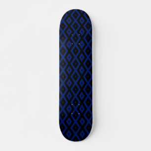 Blaues und schwarzes Rautenmuster Skateboard