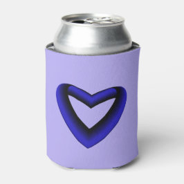 Blaues und schwarzes strahlendes Herz Dosenkühler