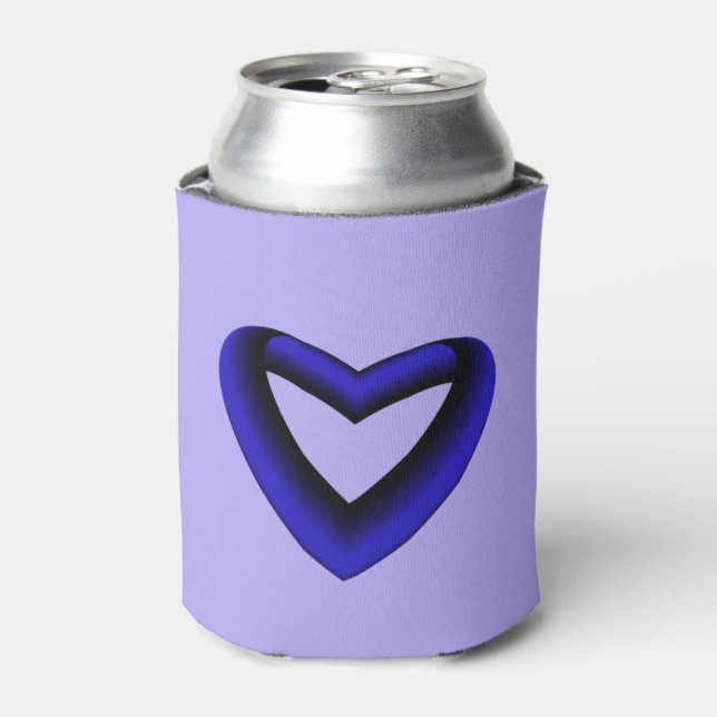 Blaues und schwarzes strahlendes Herz Dosenkühler (Kanne Vorderseite)