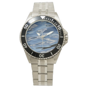 Blaues und schwarzes Wasser Armbanduhr