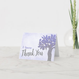 Blaues und silbernes aufrichtiges Dankeschön Dankeskarte