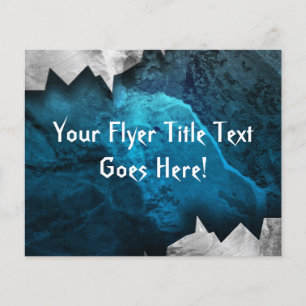 Blaues und silbernes Grunge-Metal/Stein-Design Flyer