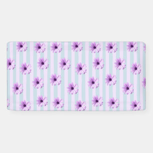 Blaues und violettes Gänseblümchenmuster Banner