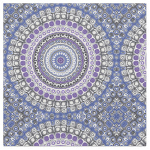 Blaues und violettes mandalaartiges geometrisches stoff