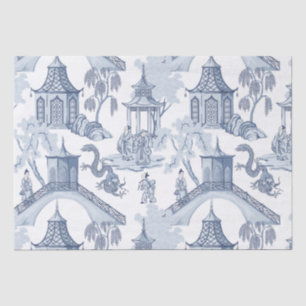 Blaues und weißes chinesisches Musterpapier Seidenpapier