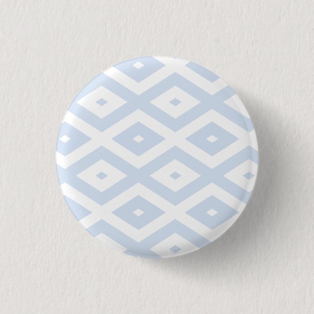 Blaues und weißes Diamantmuster Button (Vorderseite)