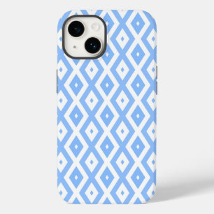 Blaues und weißes Diamantmuster Case-Mate iPhone 14 Hülle