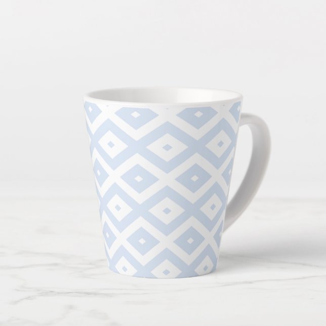 Blaues und weißes Diamantmuster Milchtasse (Rechte Ecke)
