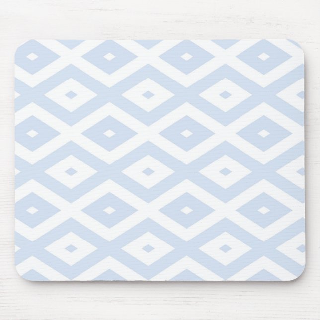 Blaues und weißes Diamantmuster Mousepad (Vorne)