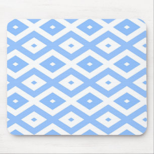 Blaues und weißes Diamantmuster Mousepad