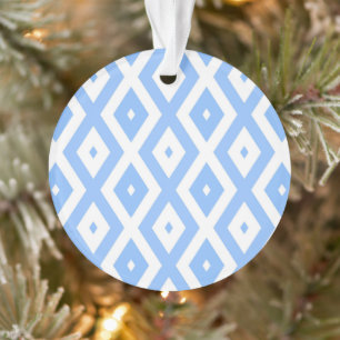 Blaues und weißes Diamantmuster Ornament