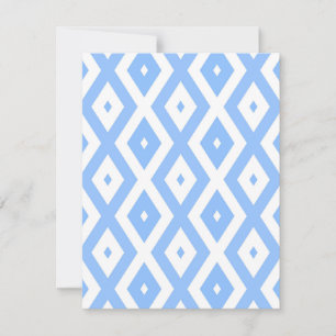 Blaues und weißes Diamantmuster RSVP Karte