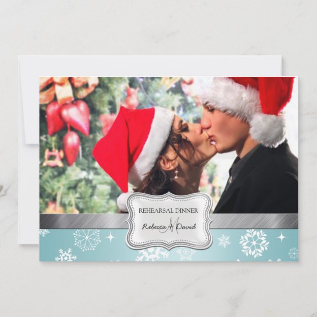 Blaues und weißes einladung (Vorderseite)