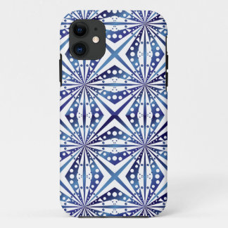 Blaues und weißes geometrisches Muster Case-Mate iPhone Hülle